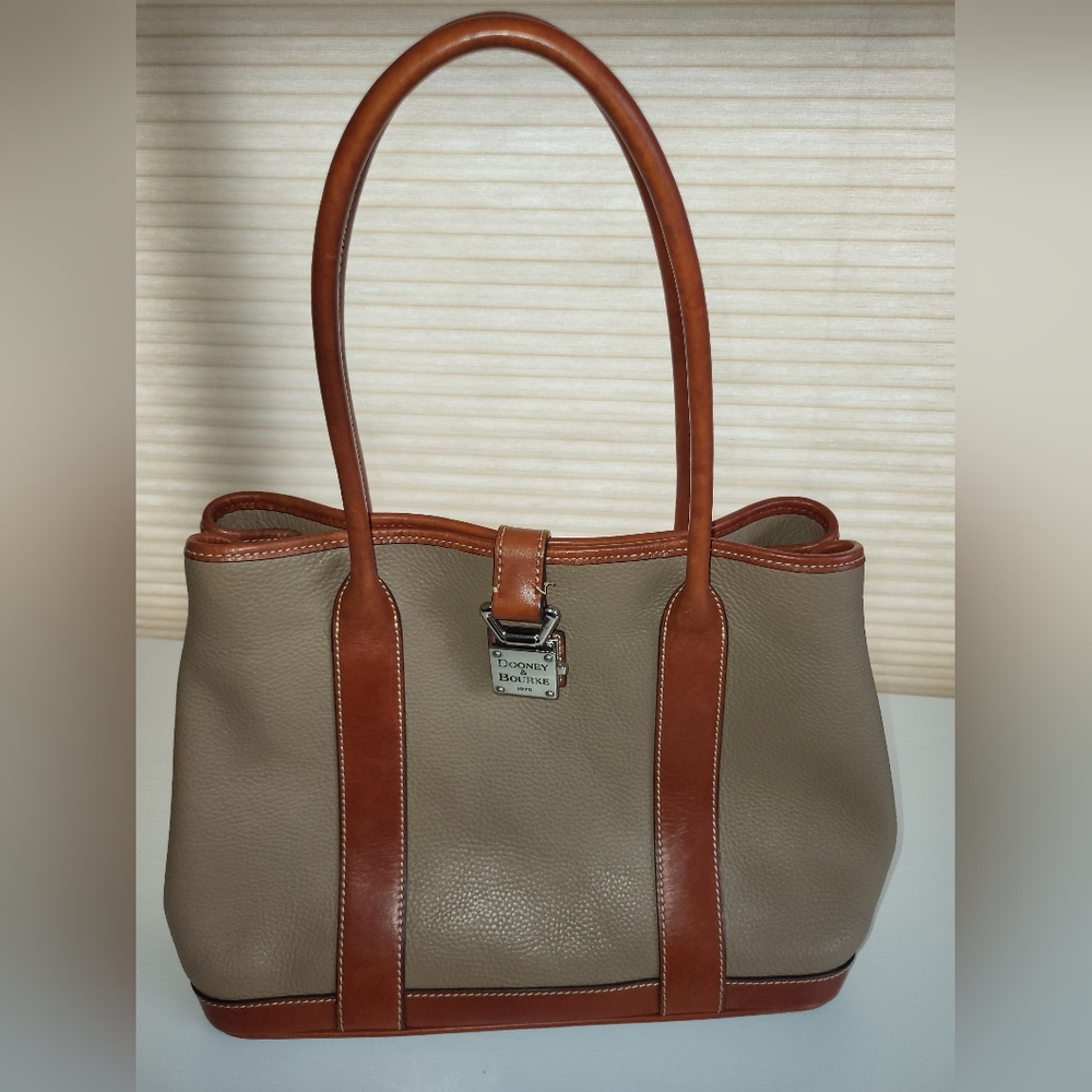 Dooney & Bourke Layla Tan and Brown Leather Tote Bag